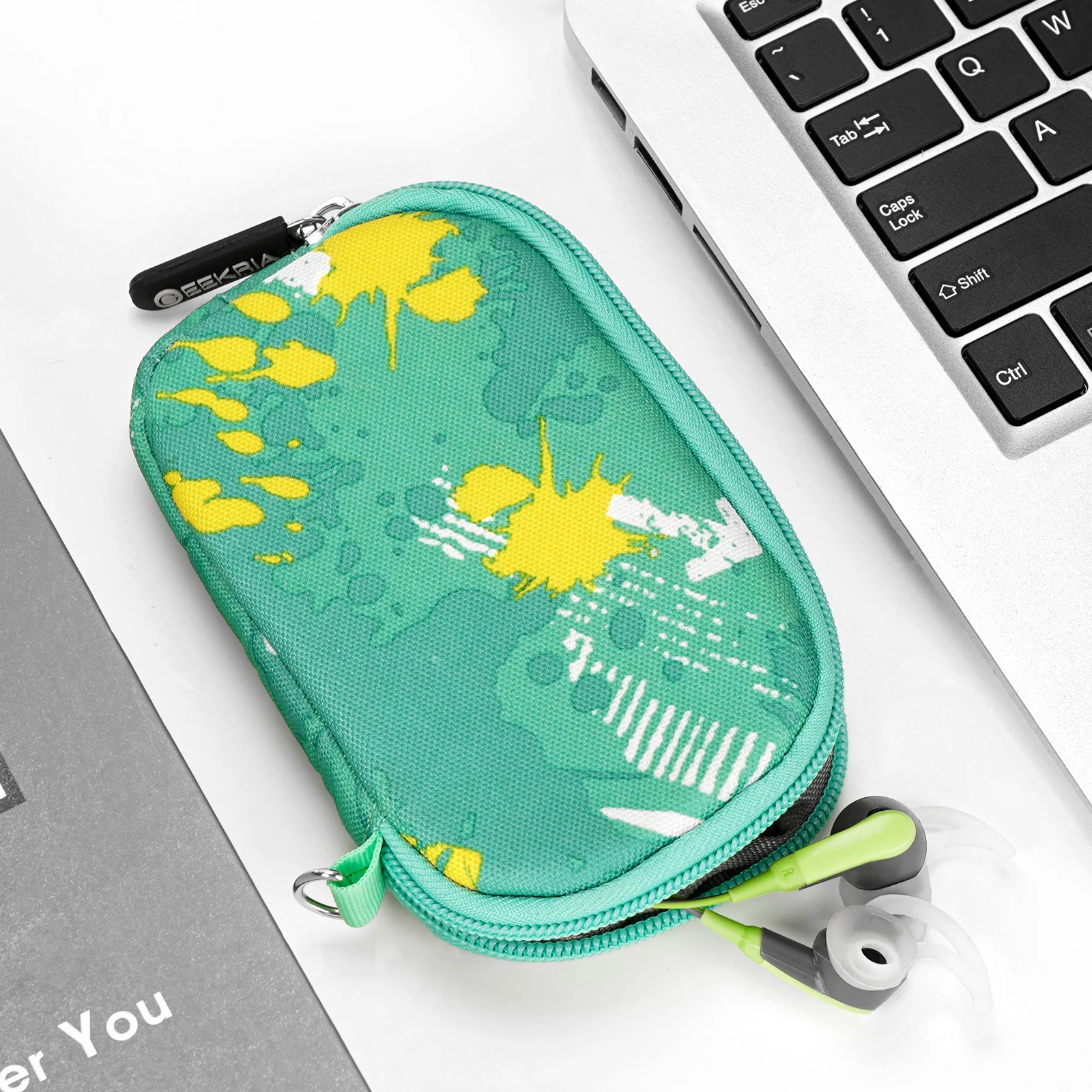 Geekria Shield Pouch for Earbuds / Headphone Organizer Bag / Pocket Earphone Case / Universal Headphone Protective Pouch / Coin