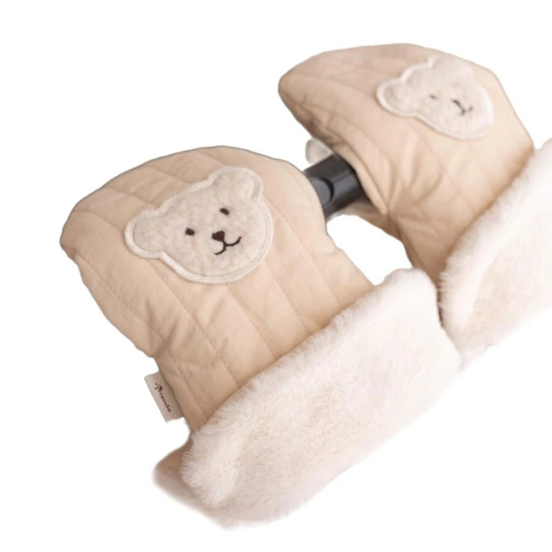 Gants chauds coupe-vent, protège-mains mignons isolés pour poussettes bébé