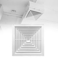 New Plastic Air Vent Grille With Flaps White Duct Heating Vents Silent Operation Square Cooling Vents Bathroom