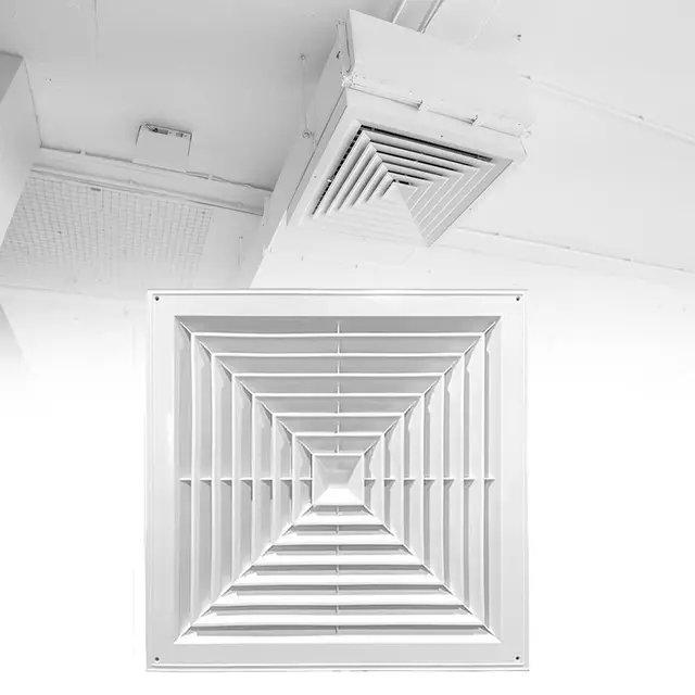 New Plastic Air Vent Grille With Flaps White Duct Heating Vents Silent Operation Square Cooling Vents Bathroom