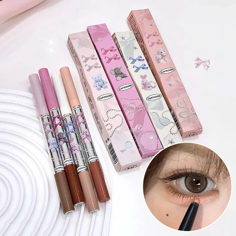 カプビニ ダブルエンド ライイング シルクワーム ペンシル ハイライター メイクアップペン 目元を大きく見せる アイハイライター メイクアップスティック スリム ソフトチップ
