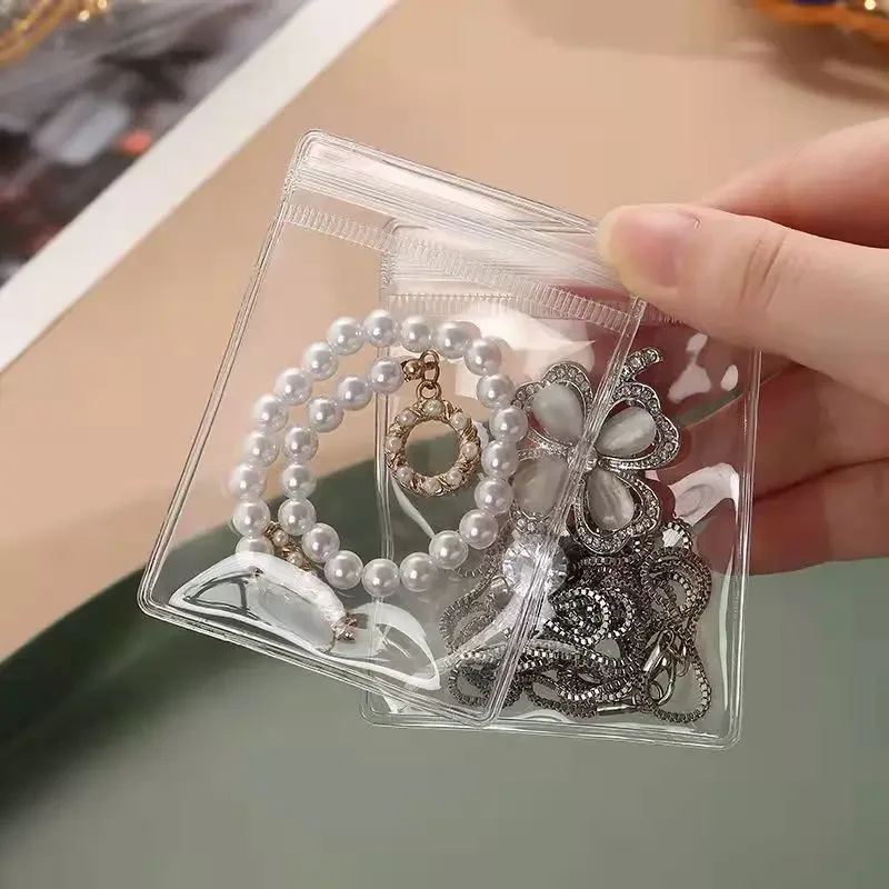 

50/100Pcs PVC Self Sealing Bag, Transparent Jewelry Packaging Bag, Earrings, Earrings, Coins Storage Bag