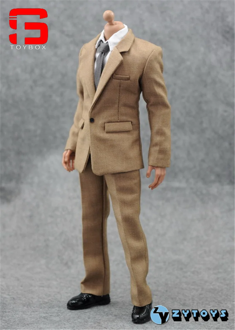 Zytoys conjunto de terno masculino de cor sólida, escala 1/6, modelo de roupas zy5006 zy5038 zy5039 zy5046 zy5052 adequado para corpo de figura de ação de soldado de 12 ''