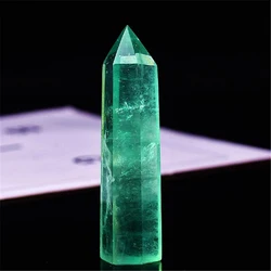 Bastões de Fluorita Verde Natural, Pedras Obelisco, Polimento, Energia de Cura Reiki, Ponto Hexagonal, Pedras Preciosas, 1.57 