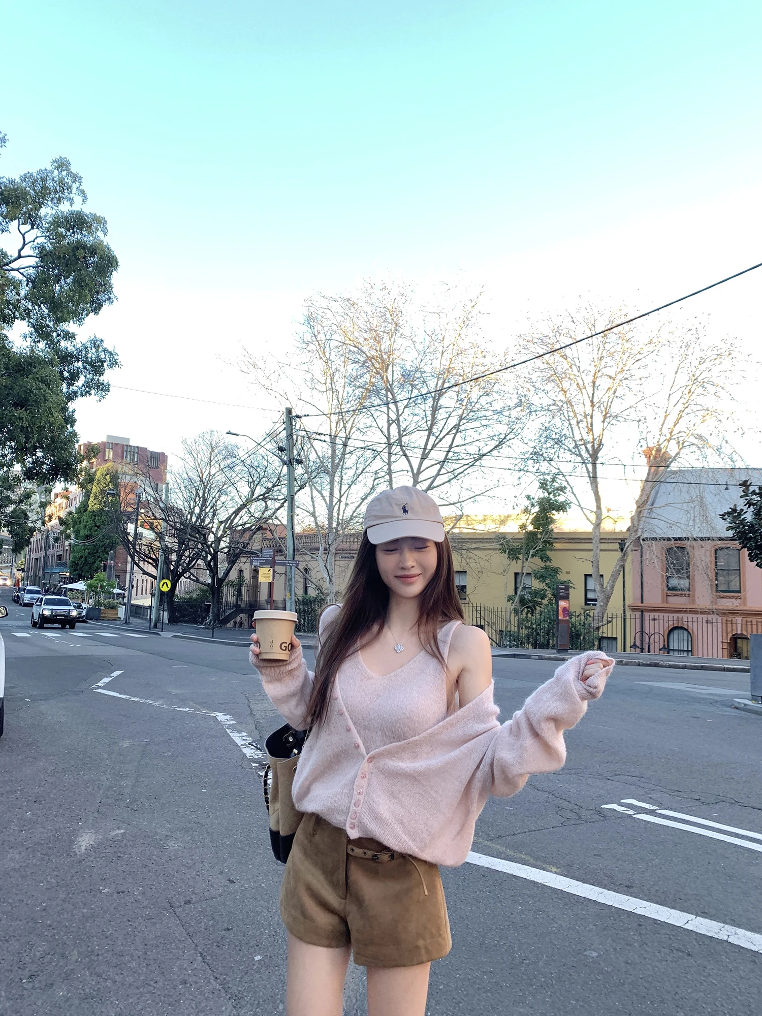 

Мягкий повседневный жилет Gold Tead Camere, кардиган, комплект из двух предметов, женский свободный крой, длинный трикотаж на пуговицах V-Ne