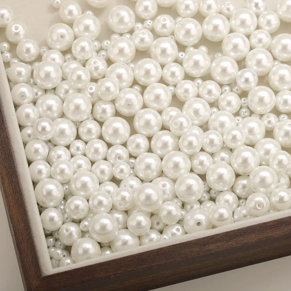 100pcs 4/6/8/10mm High Quality Glass Imitation Pearls Round Loose Beads for DIY Bracelet Necklace Earring Handmade Jewelry Craft