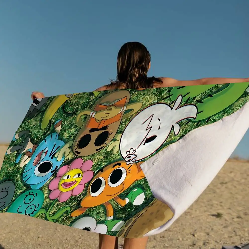 The Amazing Funny W-world Of Gumball Beach Towel Colorful Bath Towels for Microfiber Quick Dry Custom Sand Free Beach Yoga Spa