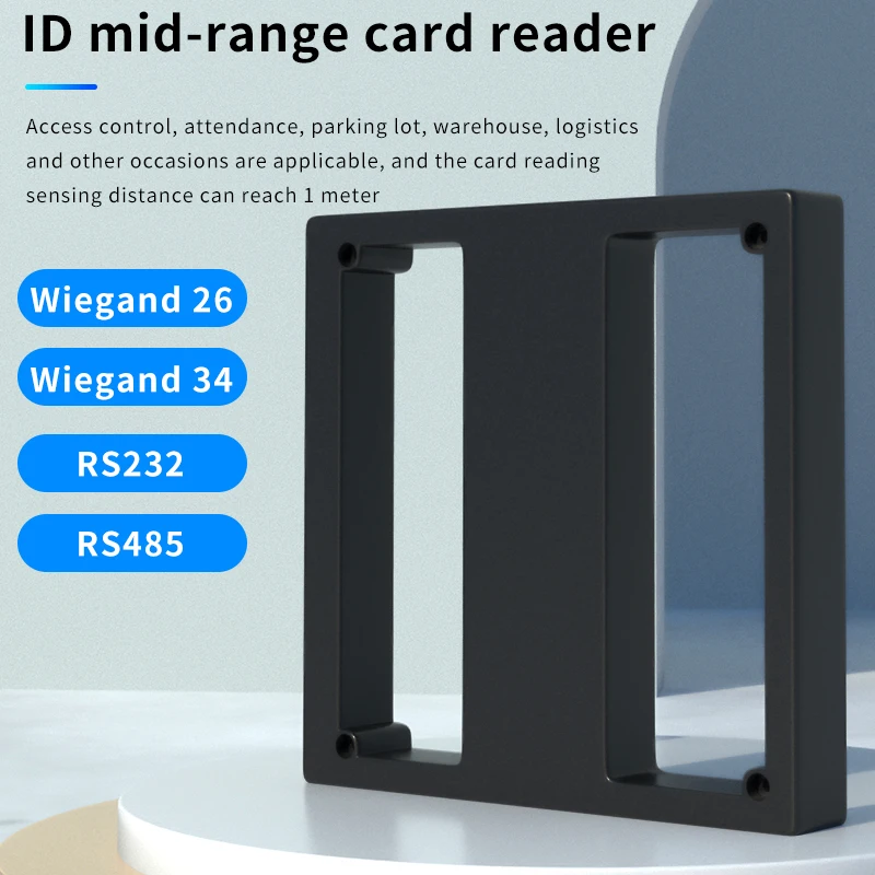 New125Khz Medium Distance RF Card Reader EM RS232 IP68 Outdoor Waterproof RS485 Remote Wiegand 26 34 Format Parking Sensor Swipe