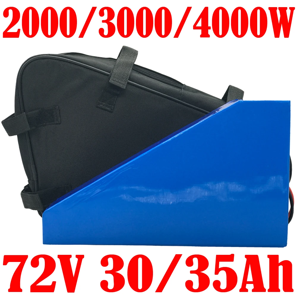 

72V Battery Triangle eBike Battery Bag 72V 20Ah 25Ah 30Ah 35Ah Electric Bike Lithium Battery Fit 2000W 3000W 4000W Scooter Motor