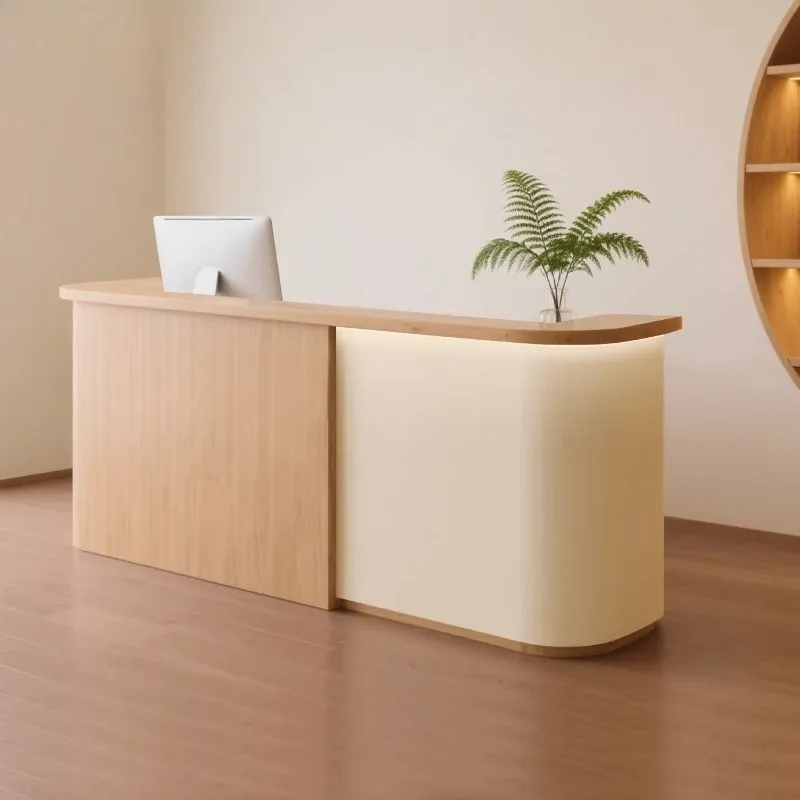 

European Minimalist Reception Desks Aesthetic Design Luxury Unique Reception Desks Simple Company Mostrador Commercial Furniture