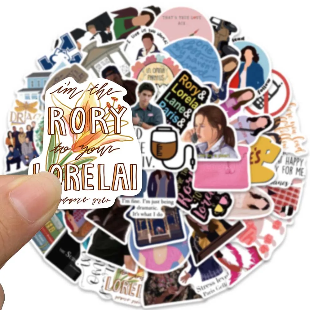 50PCS TV Show Gilmore Girls Graffiti Stickers Aesthetic Decals for Laptop Scrapbooking Laptop Water Bottle DIY Sticker Gift