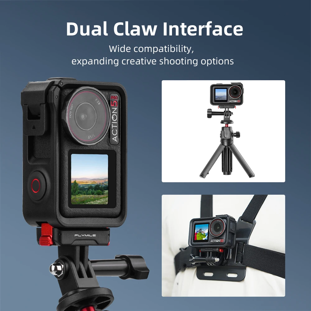 Adapter magnetyczny Flymile do DJI Action 5 Pro, szybkozłączka, uchwyt przedłużający do DJI OSMO Action 4, akcesoria — zdjęcie produktu 5