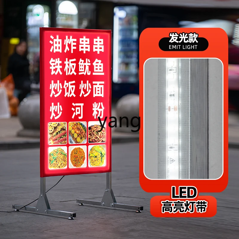 LTT Vertical Advertising Display Stand Floor Sign Display Rack for Breakfast Stall Use