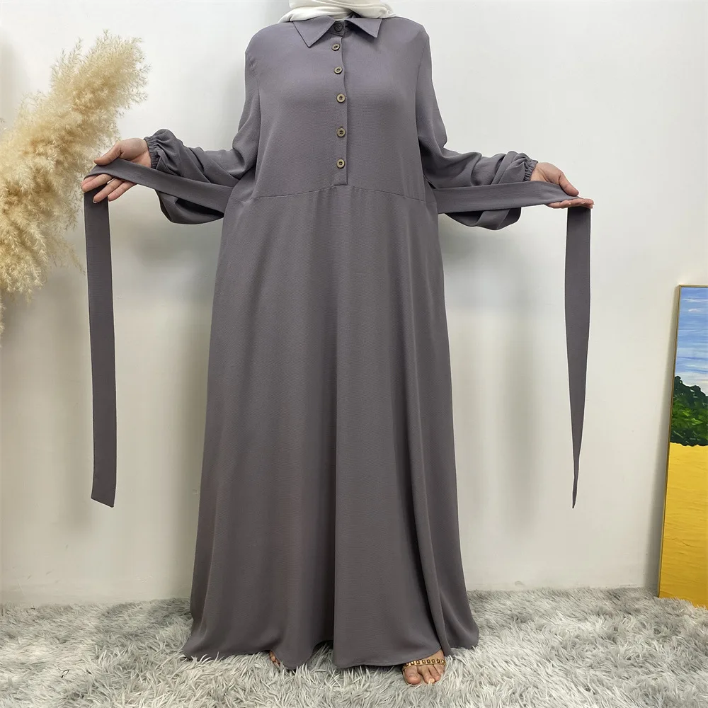 

Chiffon Solid Morocco Dress Muslim Women Abaya Prayer Front Button Long Robe India Abayas Dubai Turkey Longue Vestidos Largos
