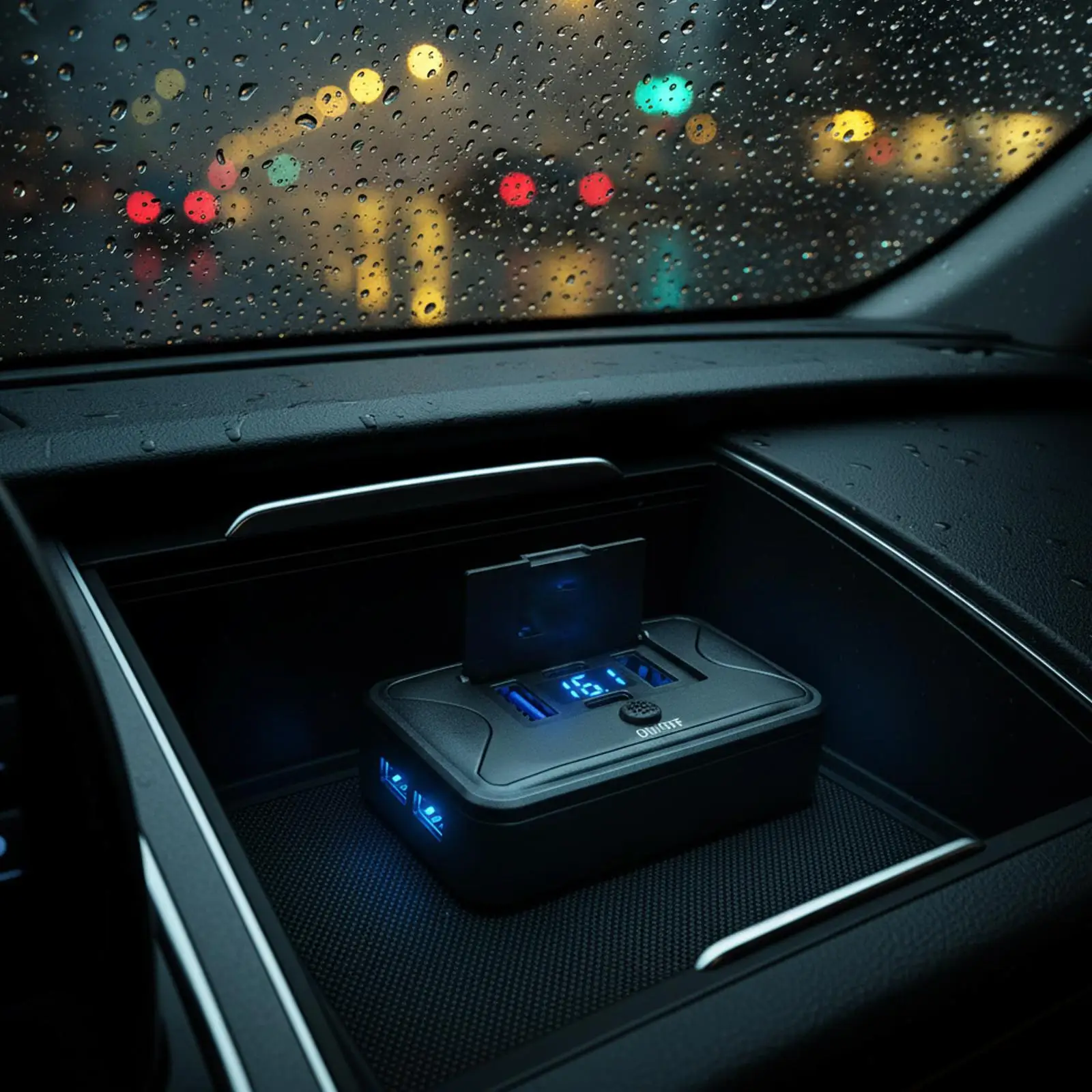 

108W 4 Port USB Switch Outlet Voltmeter Fast Charging Car Charger Socket Multi Device Adapter Panel for RV Marine Boat ATV Bus