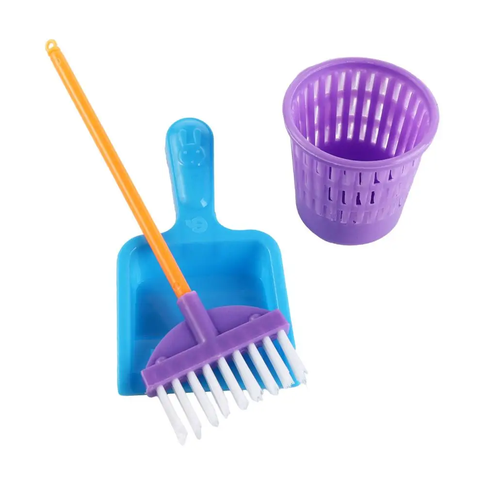 9pcs/set Pretend Play 1:6/1:12 House Furniture Sweep Mop DollHouse Household Cleaning Tools Bathroom Bucket Miniature Sweep view 4