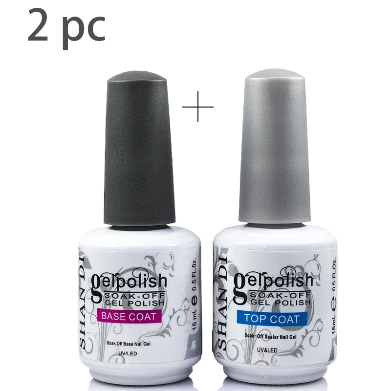 15ML 2PC Combination Nail Enhancement  Base Coat Gel  Nails Polish  Top Coat   And Nail  Semi-Permanent Nail Art Frosted Sealin