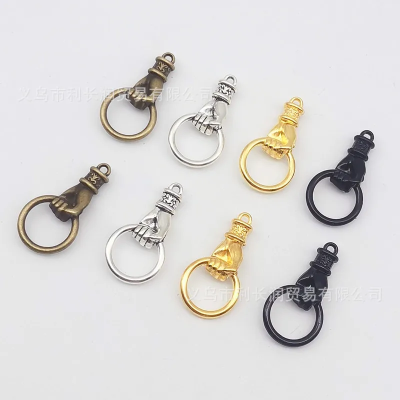 10Pcs/lot Alloy Grip Hoops Hand Charms Connector Bracelet Earrings Necklace DIY Jewelry Making Hand Pendant Jewelry Accessories