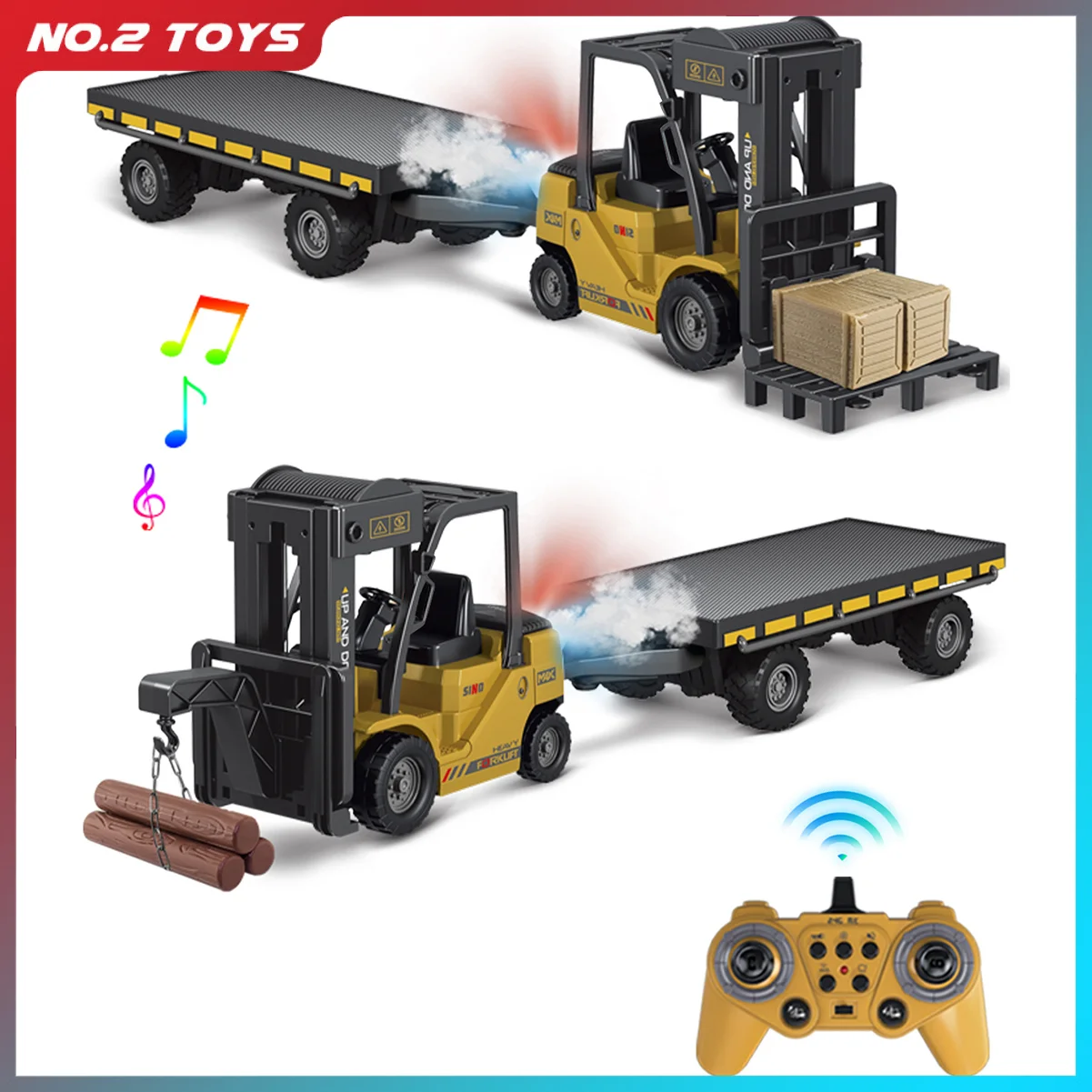 

1/24 2,4G 11CH RC грузовик вилочный погрузчик с подсветкой музыкальный спрей имитация вилочного погрузчика с дистанционным управлением планшетный прицеп детские игрушки