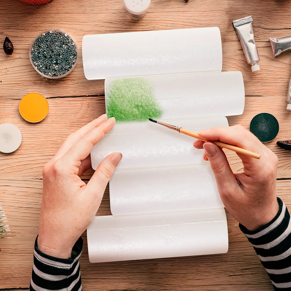 

8Pcs Polystyrene Foam Cylinders White 15Cm for DIY Crafts Holiday Decorations Christmas Centerpieces Painting Cylinders