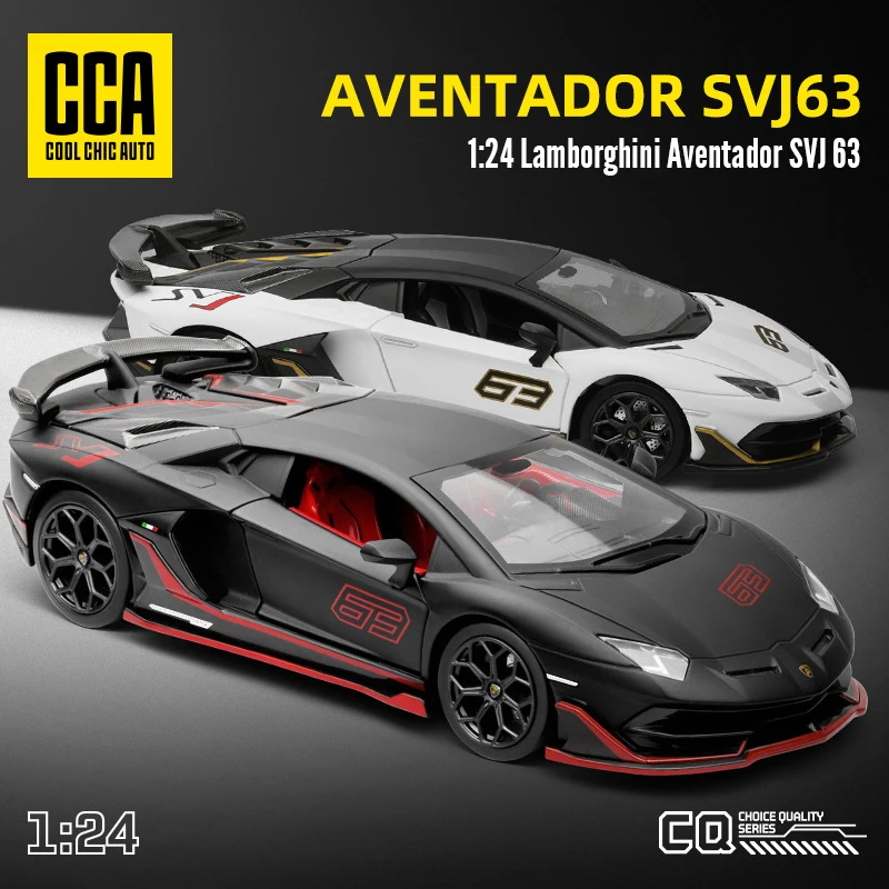 CCA 1:24 Lamborghini Aventador SVJ63 Huracan STO Super Racing Car Alloy Diecast Metal Simulation Collection Model Car Gifts Kids