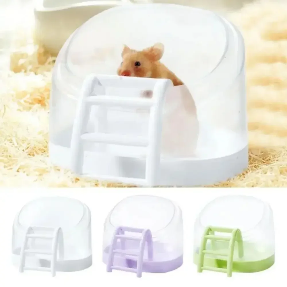 Hamster Bathroom with Ladder Golden Bear Bath Showr Tub Bath Sand Clear Anti-splash Summer Supplies