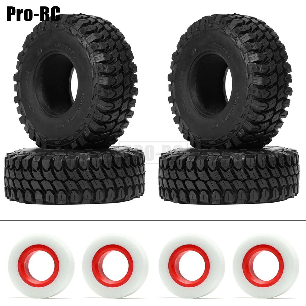 Pneus de roda de borracha para RC Crawler Car, 1:10 Axial SCX10 II, 90046, TF2, Tamiya, CC01, Traxxas, TRX4, TRX6, 1.9 ", 110mm, 4 peças