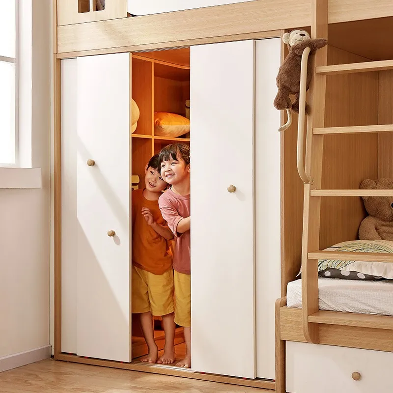 Staggered upper and lower Multifunctional combination cloakroom Mother and child bed apartment Go to bed and lower cabinet