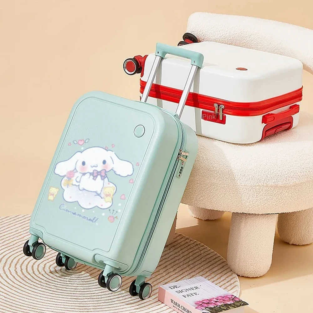 18/20 Inch Draw Bar Box Sanrios Cinnamoroll Travel Luggage Suitcase Universal Wheel Cartoon Large Capacity Student Luggage Case