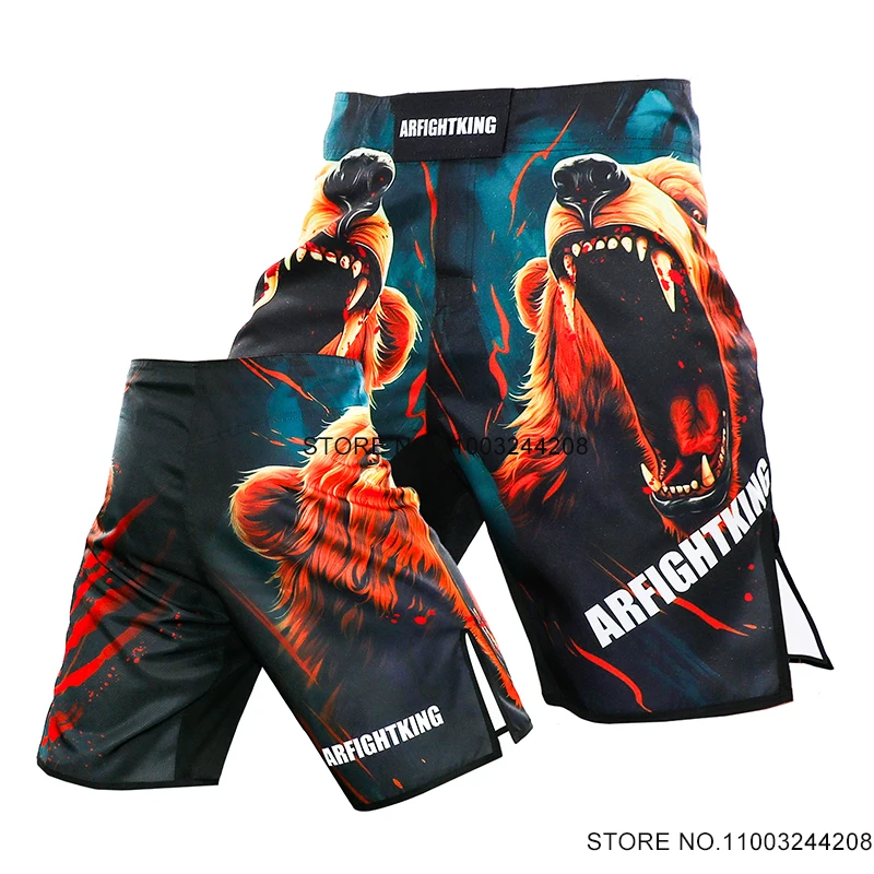 Shorts MMA Breathable Loose Muay Thai Boxing Pants Side Slit Sport Fitness Gym Running Cage Fighting Grappling Kickboxing Trunks