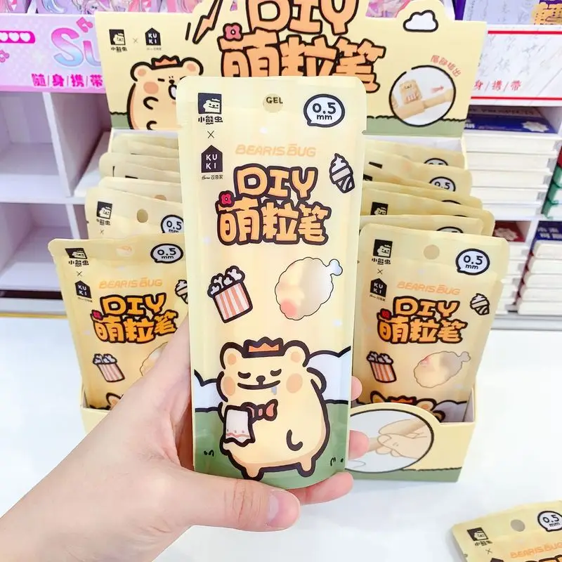 การ์ตูนใหม่หมีหนอน Co ตรา DIY ปากกาการ์ตูนน่ารัก 0.5 มม.ปากกา Neutral ปากกาสร้างสรรค์นักเรียนจัดแต่งทรงผมปากกาของขวัญการเรียนรู้