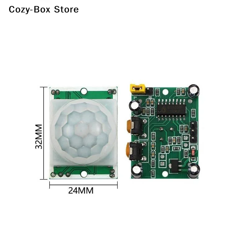 [ZY]HC-SR501 Sensor Adjust IR Pyroelectric Infrared PIR Human Infrared Motion Detector Module For For Raspberry Pi + Case[ZY]