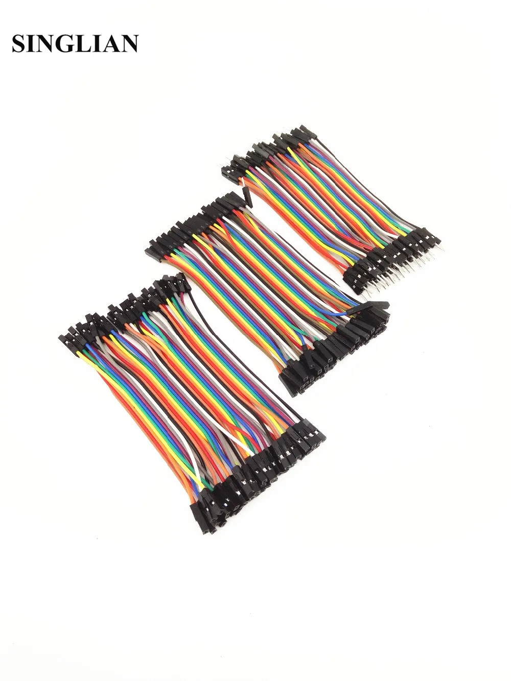 120pcs/lot Dupont Line Suit 10cm M-M/M-F/F-F Head 1P-1P 2.54mm Spacing 40P Jumper Wire Dupont Cable Connector Breadboard DIY Kit