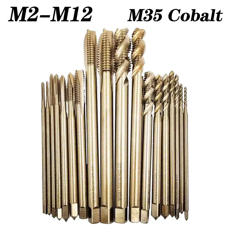 

Long Cobalt Screw Thread Tap Drill Bit HSSCO M35 Pointed Spiral Flute Metric M2-M12 Machine Tools For Stainless Steel