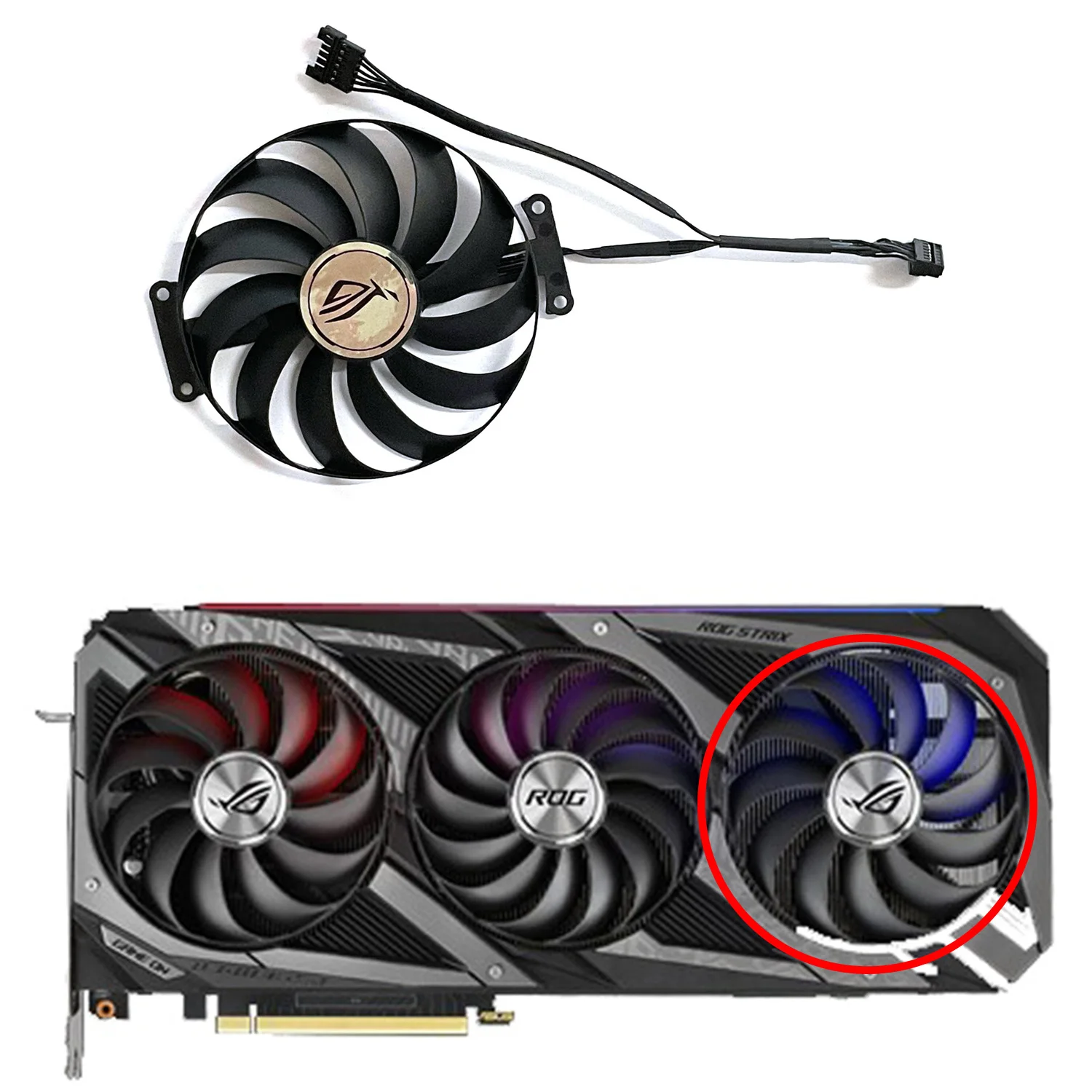 95MM CF1010U12S T129215SU 7Pin RTX3090 Cooler Para ASUS Rog Strix RTX Geforce 3060 Ti 3070 3080 3090 3070Ti 3080Ti Placas Gráficas