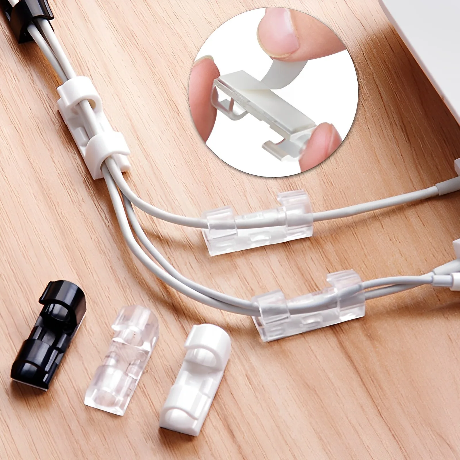 

20Pcs Self Adhesive Wire Organizer Line Cable Buckle Car Fastener Clips Clamp Table Wall Fixer Fastener Holder Car Accessories