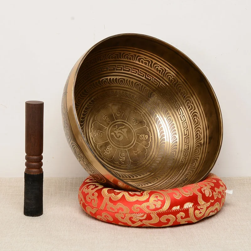 Brass Sound Large Copper Tibetan Singing Bowl Handmade Alchemy Singing Bowl Bell Meditation Cuencos Percussion Instruments