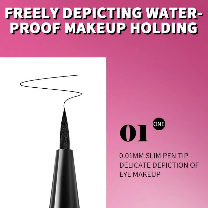 Caneta delineadora líquida ultrafina de secagem rápida, sem vazamento de tinta, durável, não é fácil de borrar, delineador preto à prova d'água