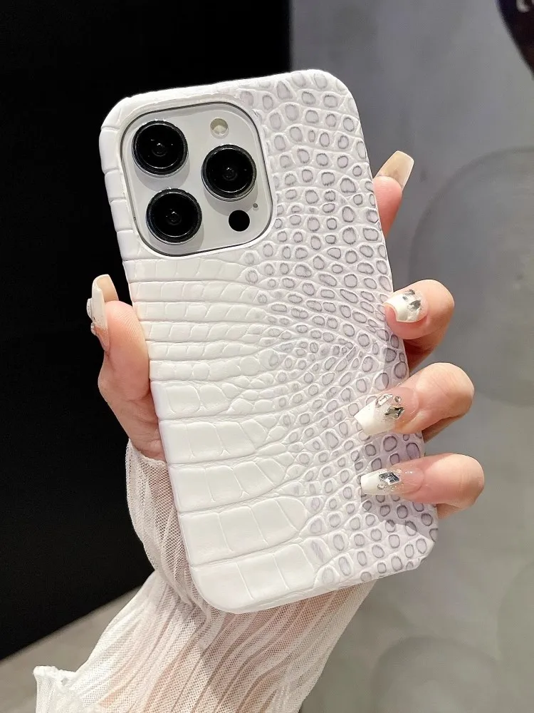 18 Pro Max Krokodilleder-Handyhülle für iPhone 18 Pro 13 14 12 15 16 17 Pro Max Hüllen Farbverlauf Harte PC Stoßfeste Schutzhülle – Detail 10