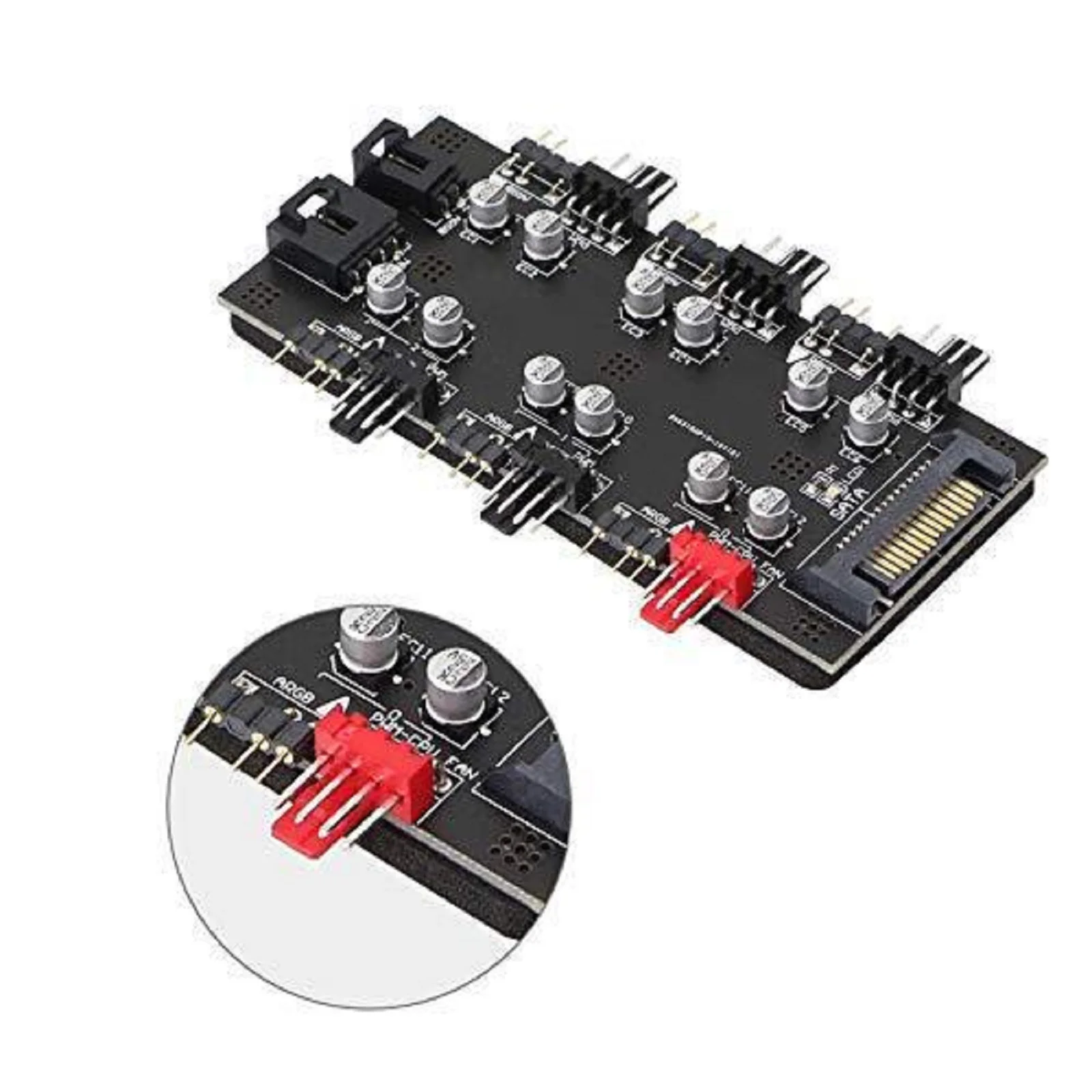 SATA 1-6 Way PWM /ARGB 4-контактный разветвитель охлаждающих вентиляторов со стандартным кабелем подключения 12 В адаптер розетки питания