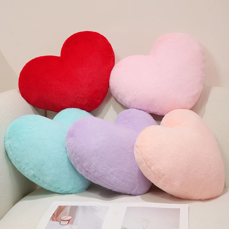 

Pretty Love Heart Plush Toys Soft Cozy Heart Shaped Throw Pillow Pendants Sofa Chair Cushion Cute Keychain Decor Sweet Gift