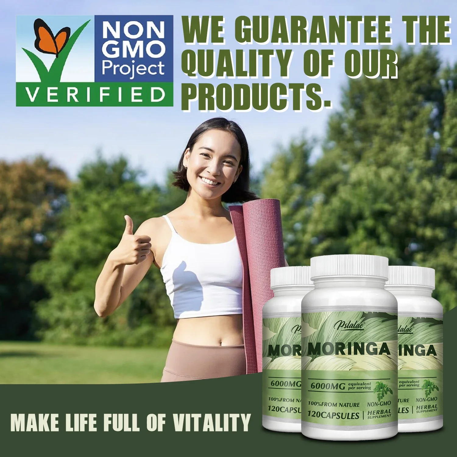 Moringa Capsules 6000mg - Support Healthy Energy Levels, Weight Management, Healthy Joints, Antioxidants