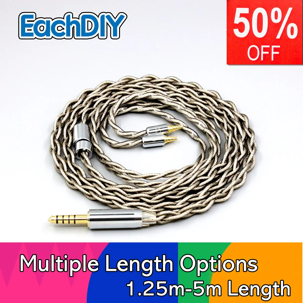 

99% Pure Silver + Graphene Silver Plated Shield Earphone Cable For Sennheiser IE40 Pro IE40pro 4 core 1.8mm LN007922