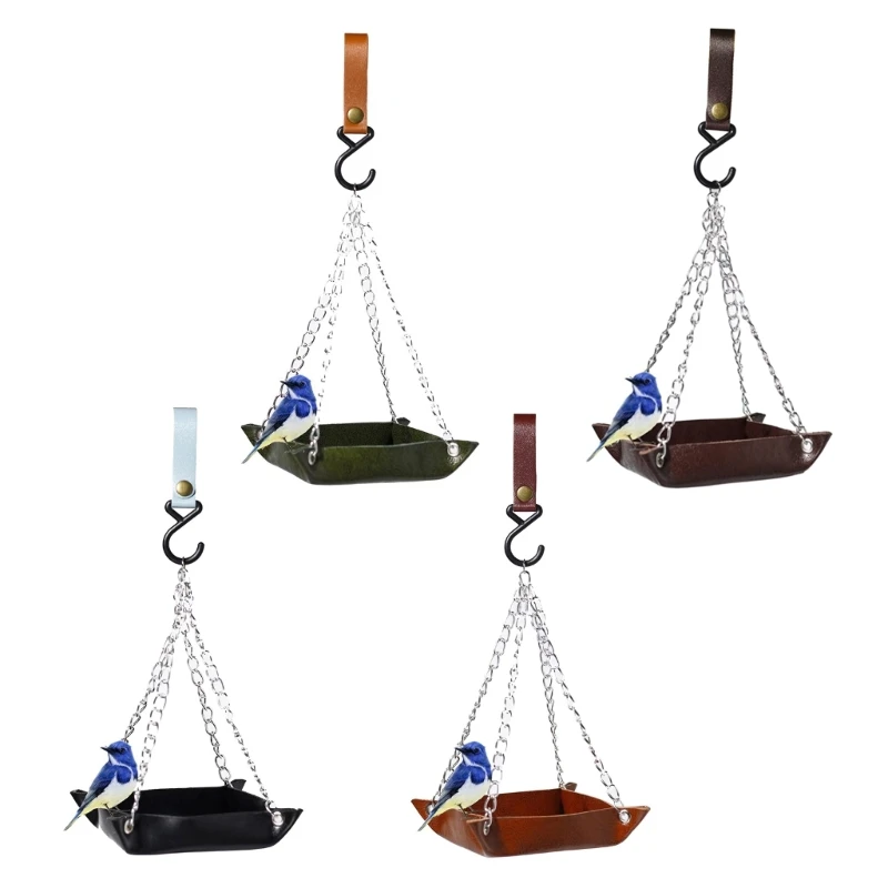 

Durable PU Bird Feeders for Yard Garden Tree House Square Bird Feeder Platform