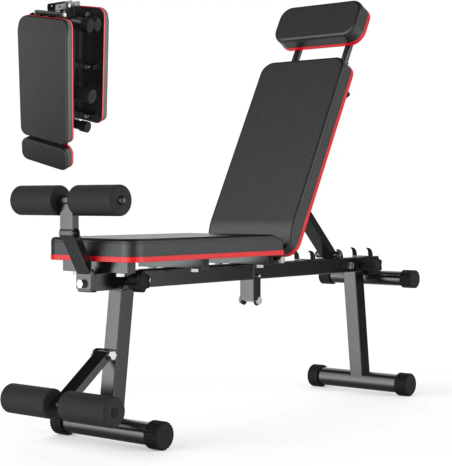 Utility Weight Bench with Leg Extension, Multi-Position Adjustable for Strength Training & Ab Workouts Bench