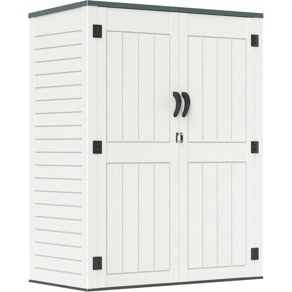 

Уличный сарай из погодостойкого пластика, 174x137 см, с запираемой дверью, вместимость 1475 литров, светло-серый