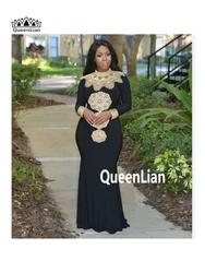 shipping African Fashion Design Hight Collar Embroidery Lady Traditional Maxi Fabric Dashiki Dress For Women (GL02#)