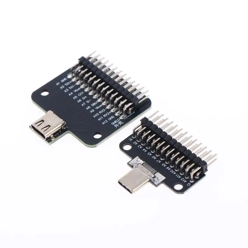 New TYPE-C Male And Female Header Test Board 2-sided Positive And Negative Insertion Row Pin 24P Male To Female USB3.1 Adapter