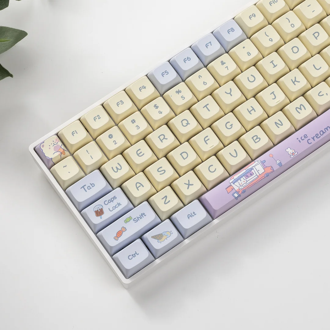 

Летняя механическая клавиатура Mianmian Ice XDA Height PBT, милая адаптивная механическая клавиатура 68 98 87 100