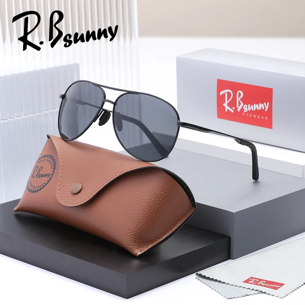 

RBsunny Fashion Men's Pilot Sunglasses Men Polarized High Quality Anti-Glare Mirror Sunglass for Man Driving Sun Glasses